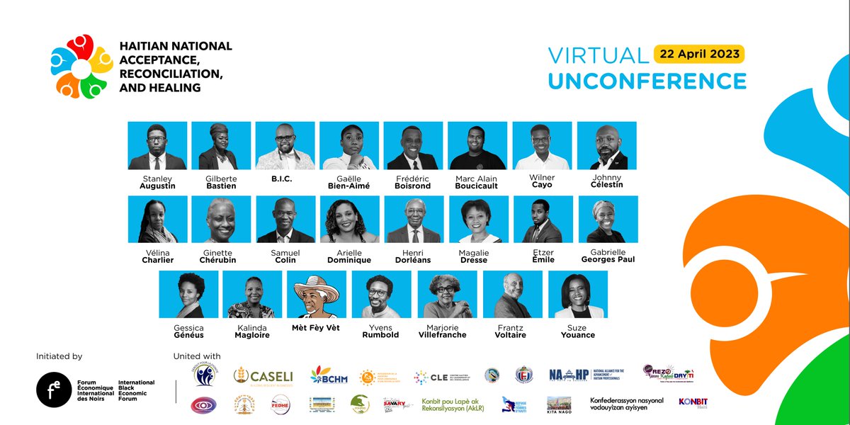 Join us for an unconference on acceptance, #reconciliation and Haitian national healing. The goal is to build a shared vision of living together and a flourishing future. #Haiti #rekonsilyasyonAyisyen #haitiprospere 
⬇️
bit.ly/3ZHgPBQ