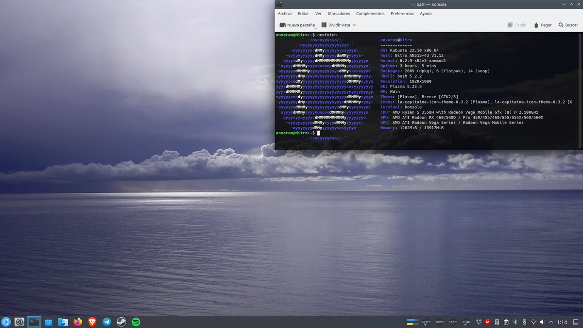 VaryHeavy's tweet image. No es #ViernesDeEscritorio pero la belleza de este wall bien vale la excepción, a pesar de esa cosa extraña que hace el comando neofetch en #Kubuntu 22.10 cortando parte del logo...
#LinuxDesktop #LinuxNoEsFeo #KDE #Plasma