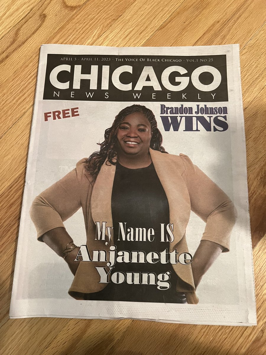 So this just happened!!! I interviewed and took pictures for this two weeks ago. We waited for it to publish today because we were confident <a href="/Brandon4Chicago/">Brandon Johnson</a> would win!!’ 
#AnjanetteYoung 
#IAMHER 
#Socialworkersbreakbarriers