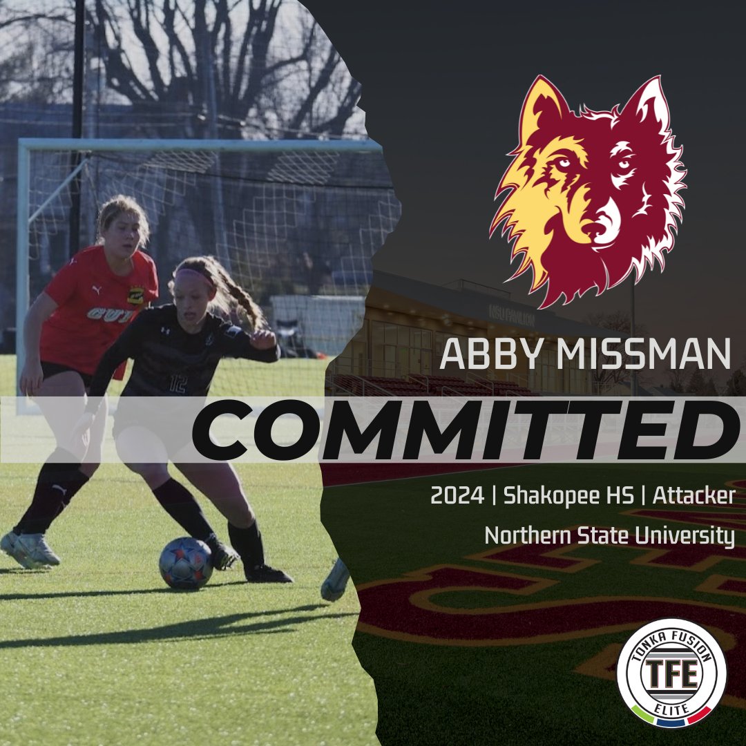 TonkaFusionMN's tweet photo. We're excited to announce Abby's commitment to Northern State University! Abby is an athletic and versatile player who can impact the game up front or in the midfield. Prior to 4 years at TFE, Abby played at Shakopee SA.   

Congrats, Abby! 

#ForEachOther https://t.co/Pp5WLOHNGw
