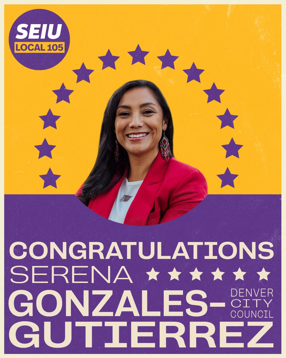 SEIU Local 105 (@seiu105) on Twitter photo 🎉 WINNER 🎉 <a href="/SerenaForCO/">Serena Gonzales-Gutierrez</a> has officially secured her Denver City Council At-Large seat!💪Serena is a true champion for working people. Together, we will work to secure a better Denver for everyone. ✅ 🎉 WINNER 🎉 <a href="/SerenaForCO/">Serena Gonzales-Gutierrez</a> has officially secured her Denver City Council At-Large seat!💪Serena is a true champion for working people. Together, we will work to secure a better Denver for everyone. ✅