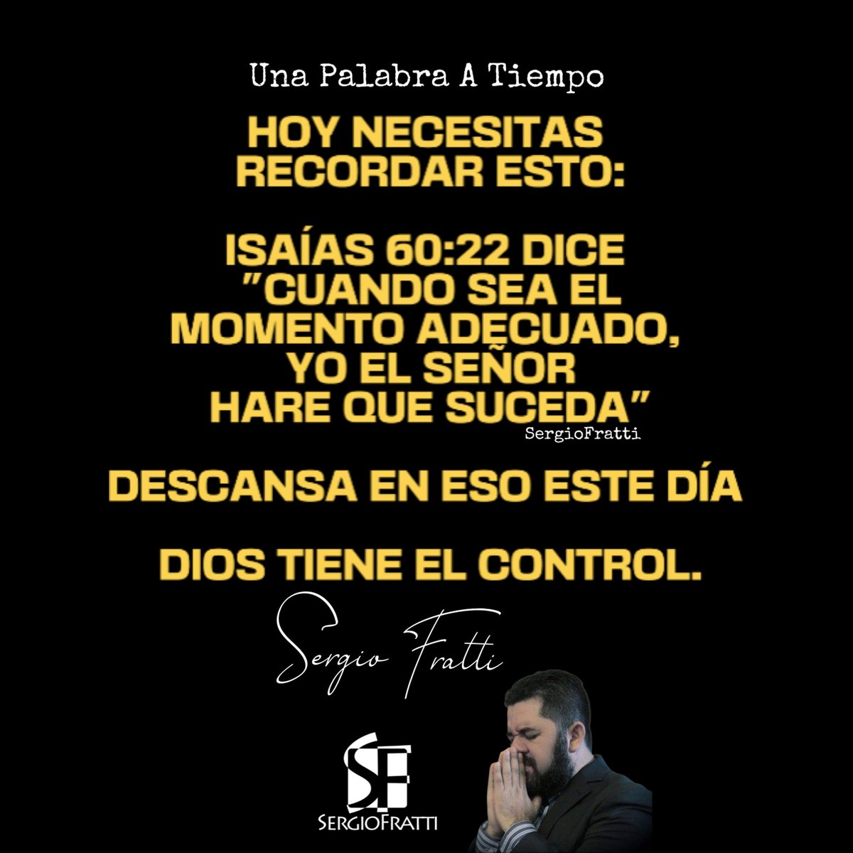 SergioFratti's tweet photo. #UnaPalabraATiempo |
Dios te dice esto hoy...

#Biblia #PalabraDeDios #Fe #Evangelio #ElSalvador #Esperanza https://t.co/cAqxvPwH0t