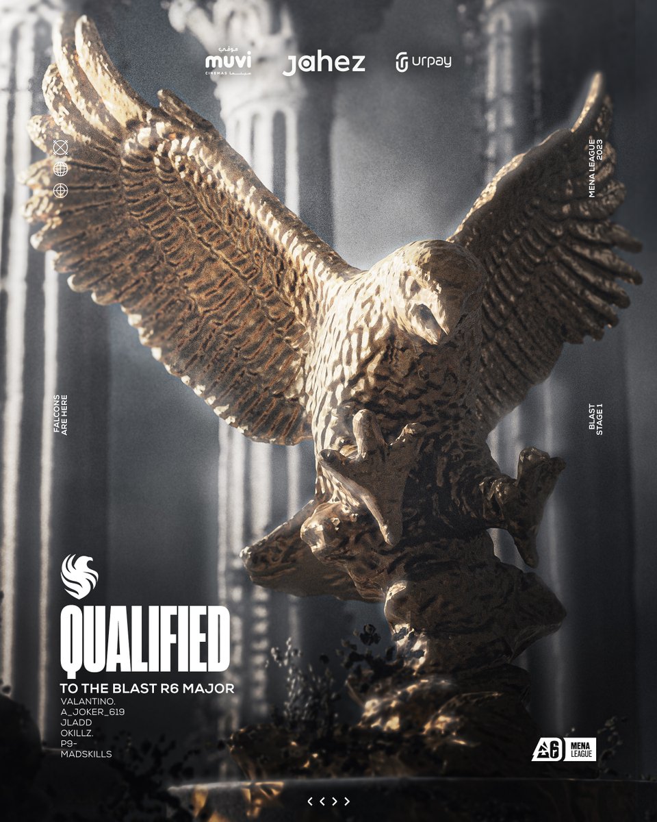 Falcons to the BLAST R6 Major 2023, See you all in Copenhagen 🇩🇰 

تأهل فالكونز إلى الحدث الأضخم #BLASTR6 كأبطال لمنطقة الشرق الأوسط وشمال أفريقيا 🦅

#FalconsAreHere