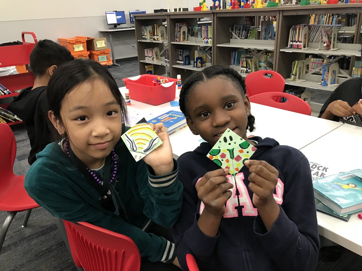 MWise_World's tweet photo. ⁦@CyFairYeager⁩ students having fun in the library maker space creating origami with Mrs. Melly.  Library day is the BEST! https://t.co/UwemWFjWMW