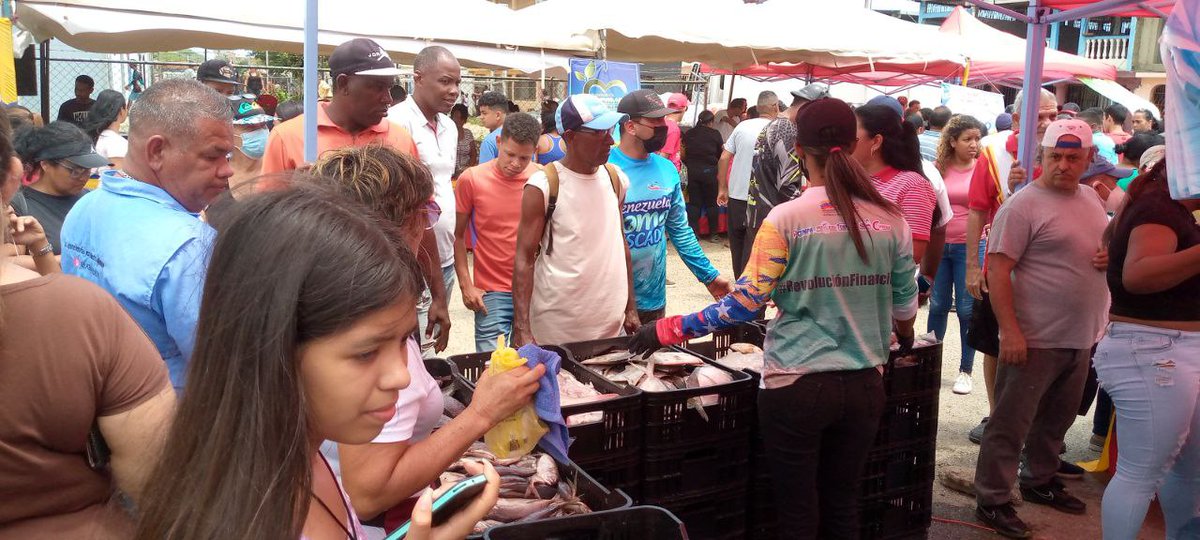 Minpescave2's tweet photo. Operación Venezuela Come Pescado 

#Carabobo | En plena alianza con la alcaldía de Puerto Cabello se llevó a cabo la Feria del Cardumen para beneficiar en esta Semana Santa a más de 200 familias con proteína fresca y de calidad.
@NicolasMaduro
@Jcloyo

#PuebloEnOracionYPaz https://t.co/6Kz0bNEyo4