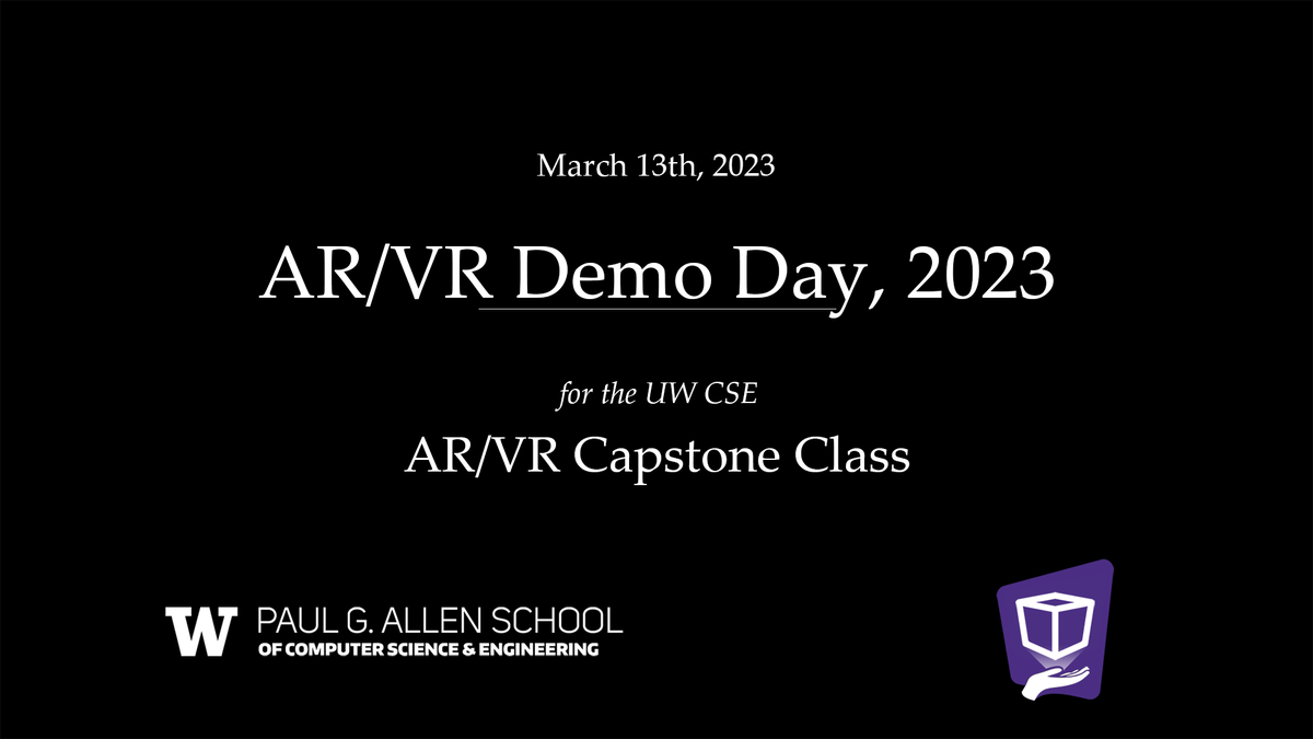 Here's what the 2023 AR/VR Demo Day (and the AR/VR Capstone Class) was all about, in just under 8 minutes.  youtu.be/ymXvhuYQjj4
#UWAllen #DemoDay #ARVR