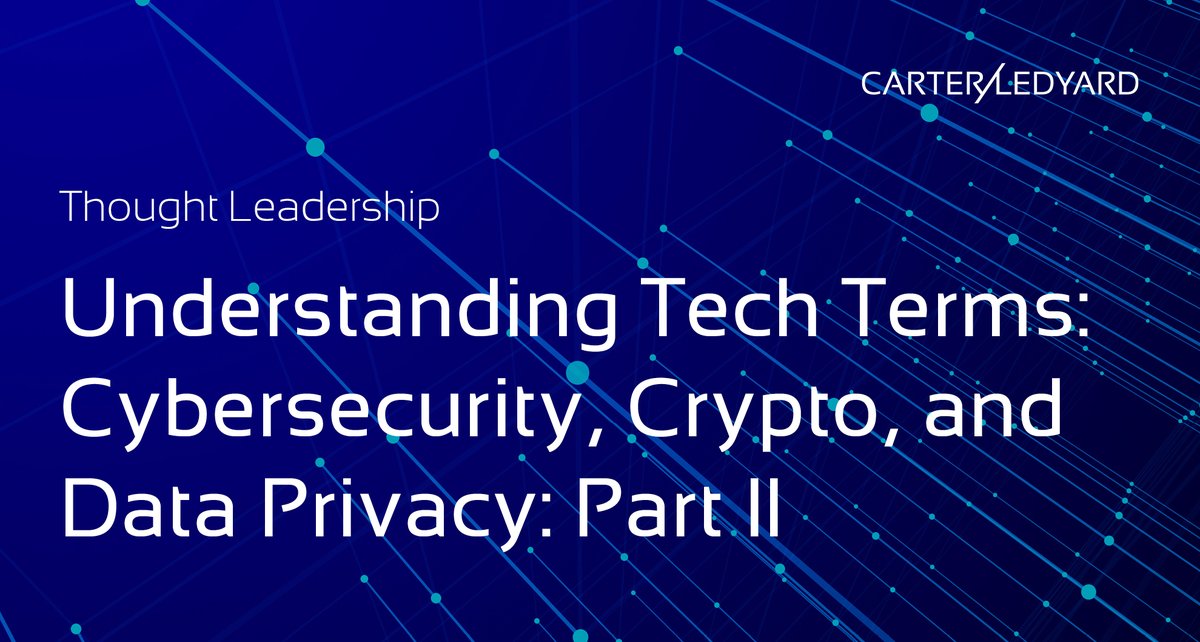 carterledyard's tweet photo. Our #cybersecurity and #dataprivacy practice has published the second installment in a series of terms and definitions that will help non-techies navigate the terminology associated with this area. @mdunn747  https://t.co/zTyKJV8Xxq https://t.co/NpTNJJqC2H