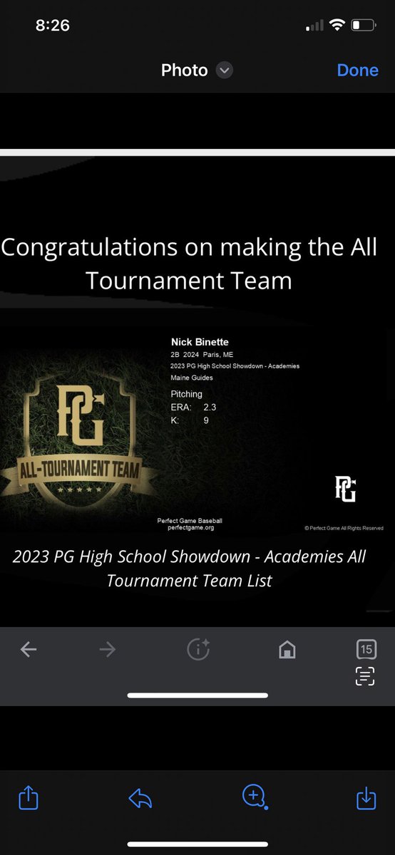 Thank you to <a href="/GuidesBaseball/">Marcus Crowell</a> and <a href="/PGShowcases/">PG Showcases</a> for the selection for the all tournament team!