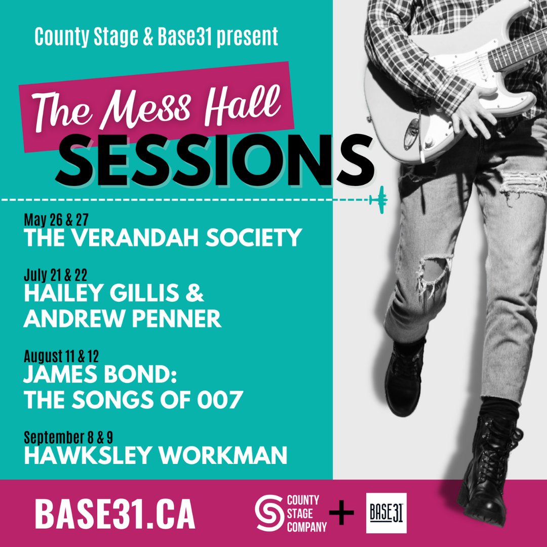 Base31PEC's tweet image. County Stage Company x Base31: Mess Hall Sessions
The Verandah Society, James Bond: The Songs of 007, Hailey Gillis &amp;amp; Andrew Penner and Hawksley Workman.
base31.ca/calendar
.
.
#base31pec #messhallsessions #countystagecompany #2023concerts #princeedwardcounty #visitthecounty