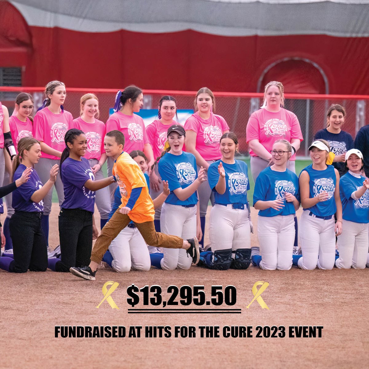 HitsForTheCure's tweet photo. We are thrilled to announce our Hits for the Cure Event fundraising total: $13,295.50! Thank you to all participating teams - parents, players, coaches, fans, &amp; sponsors who made this possible❣️Thank you for the impact you have made to hit childhood cancer out of the park 🎗️🥎 https://t.co/rolAK5pV7c