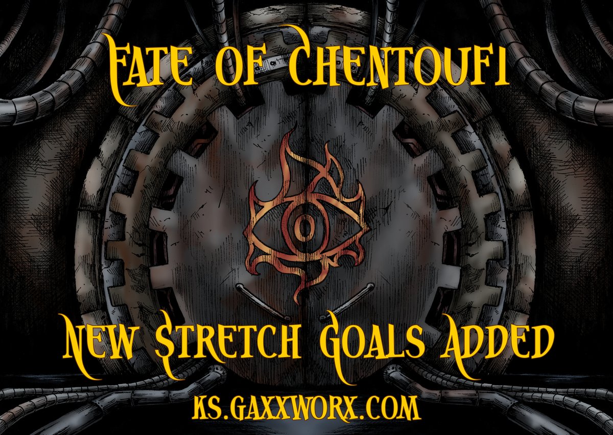 We had a wild opening day and crushed all our stretch goals. New ones up with new art from Chris Arneson, Dragonlock Terrain from Fat Dragon Games and Todd STashwick, Captain Shaw himself, contributing to Chentoufi! #okkorim #fateofchentoufi #gygax #dnd #ttrpg #lukegygax