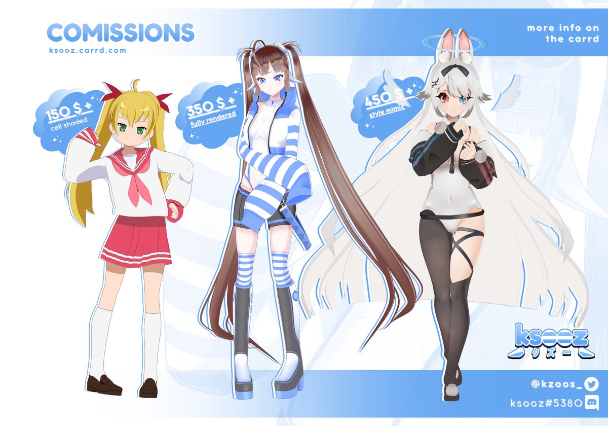 kzoos_'s tweet photo. Hey, hey my commissions for #Vtuber 3D models open !! 4 slots left for April and May  (1/5)

☆ Portfolio/more info: https://t.co/Kv8lFgVaaP
☆ DM me here or Discord (ksooz#5380)
☆  I only accept payment through ko-fi: https://t.co/6us8egiBWd
 
RT's are appreciated (◕‿◕) https://t.co/3iN6iOTDIu