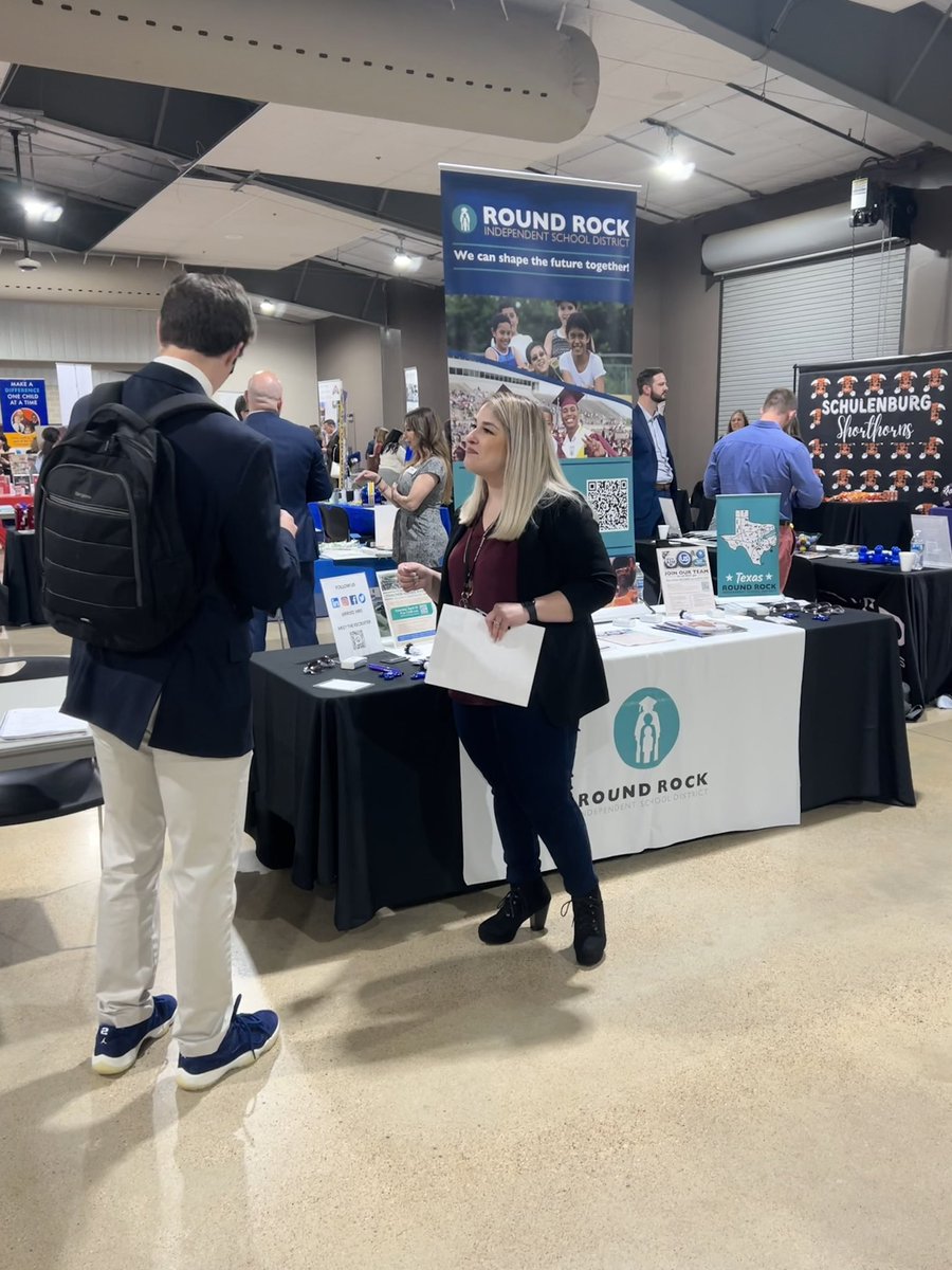 Howdy! The Spring 2023 <a href="/TAMU/">Texas A&M University</a> Education Career Fair was a great success! We are looking forward to seeing many applicants at our RRISD Teacher Job Fair on April 22, from 9-11:30 am at Stony Point HS. You don’t want to miss this opportunity!! <a href="/RRISD_HRS/">Round Rock ISD HRS</a> <a href="/LisaMarieRRISD/">Lisa Marie Rosales</a> <a href="/rrisdpd/">RRISD Professional Development</a>