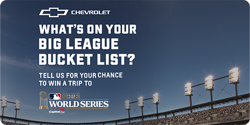 MLBNetwork's tweet photo. What's on your baseball bucket list? Reply below for a chance to win a trip to the 2023 World Series!
#ChevyBaseball | #Silverado | #Ad https://t.co/IQjPFtNivJ