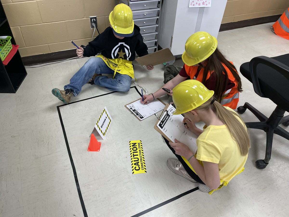 kris_wallington's tweet photo. We had some hardworking folks on the construction site this morning finding perimeter and area. 🚧👷🏼👷🏽‍♀️ https://t.co/ZPEZTsB7dD