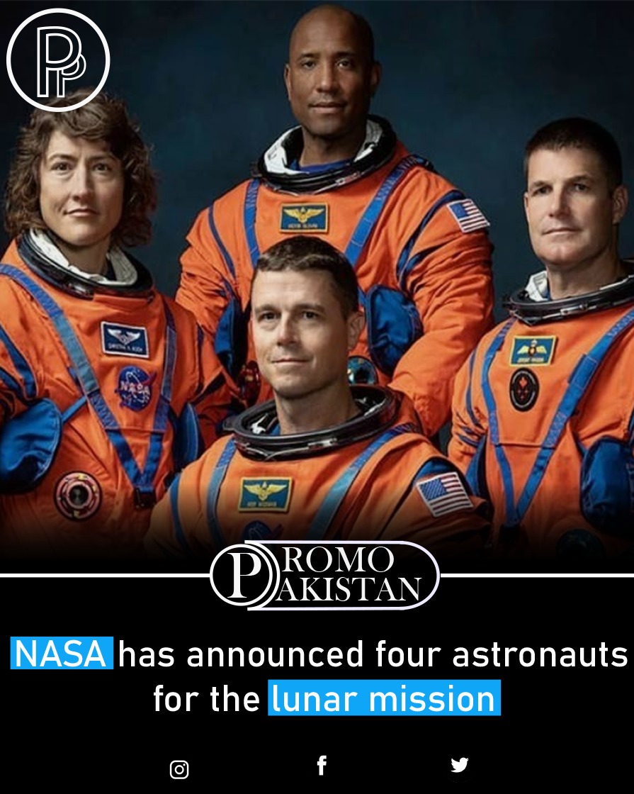 PromoPakistan's tweet photo. 50 years after the human occupation of the moon, efforts are underway to set foot there again, and in this regard, the first team of four astronauts, including one black and one female, under the Artemis mission, has been announced.

https://t.co/zIQKr4a7yh

#NASA https://t.co/aEaCv88LPi