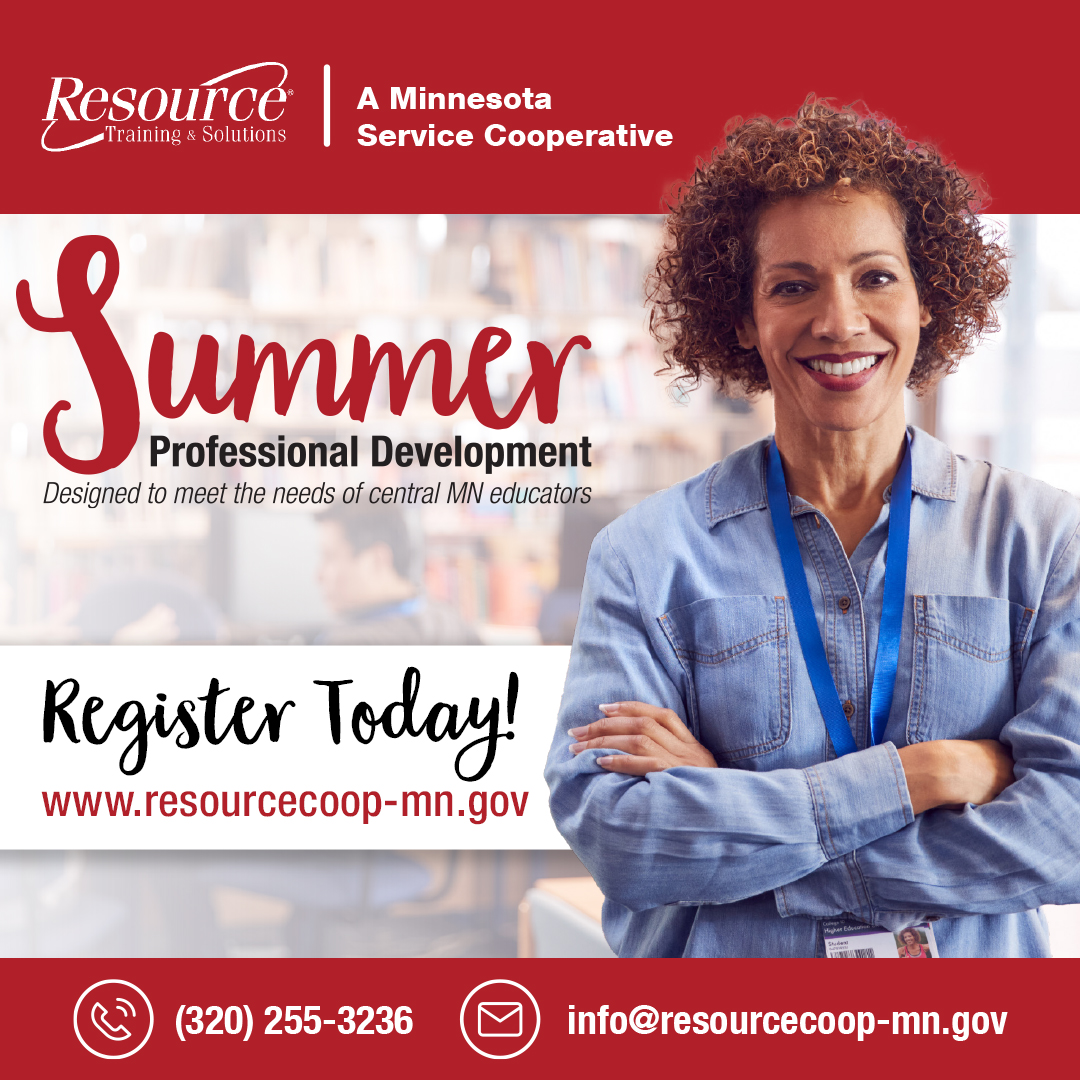 ResourceStCloud's tweet image. Ensure you and your staff is ready for the new school year with our Summer Professional Development opportunities! #AddingValue #MaximizingResources #CultivatingCollaboration

Learn more: ow.ly/vNbC50NBI9H