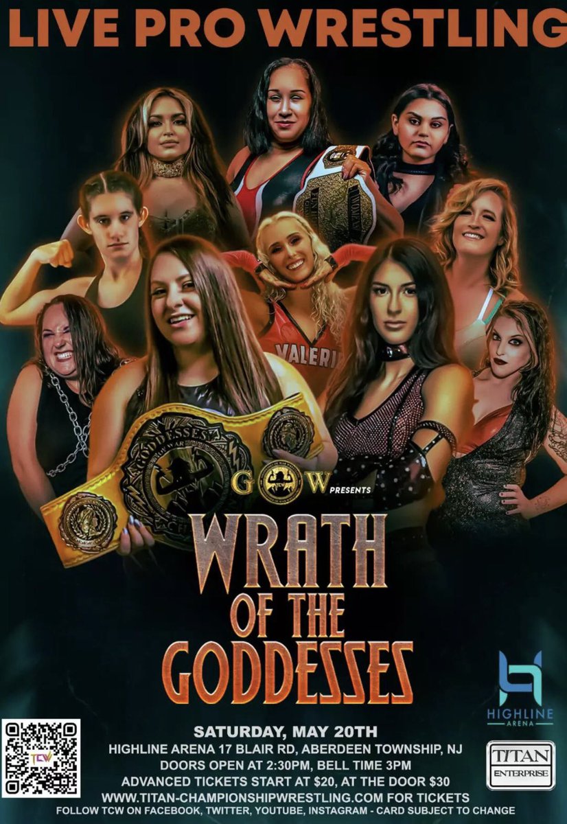DeannaDecicco's tweet photo. @tcw_goddesses @TiTanChampions1  
Get your tickets 🎟️ 

Doors open at 2:30 🕝 
Show starts at 3:00 🕒 https://t.co/hIcOIfaHq2