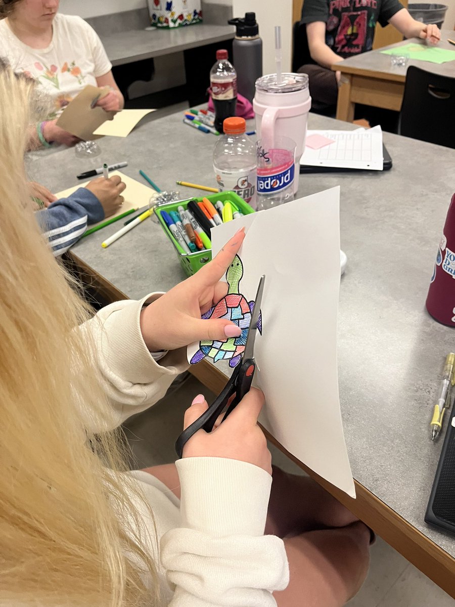 Bottle-shell turtles in fashion marketing! We learned about fashion’s impact on the environment and many of us were surprised to learn that real tortoiseshell is still sold around the world! <a href="/BburgHSBruins/">Blacksburg High</a> <a href="/Blacksburg_deca/">Blacksburg DECA</a>