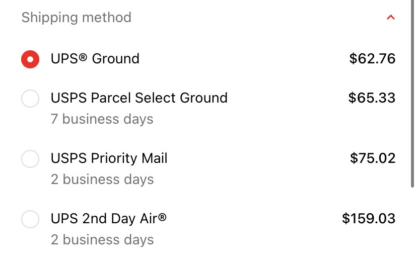 andrewstackstv's tweet photo. @MetaZooMarket @ZoracsCollects I went to potentially grab some and these are my shipping options 🤣 https://t.co/Xuy2rGYDuA