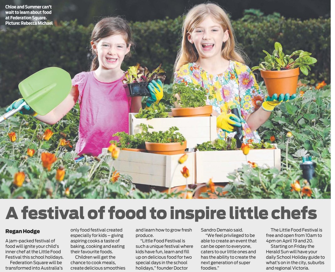 Free, full of fun and all about engaging and inspiring kids with food and good health! Join us for Little Food Festival at <a href="/FedSquare/">Fed Square</a> on April 19 &amp; 20 for a jam-packed program from incredible partners and community leaders! 
fedsquare.com/preview?id=346…