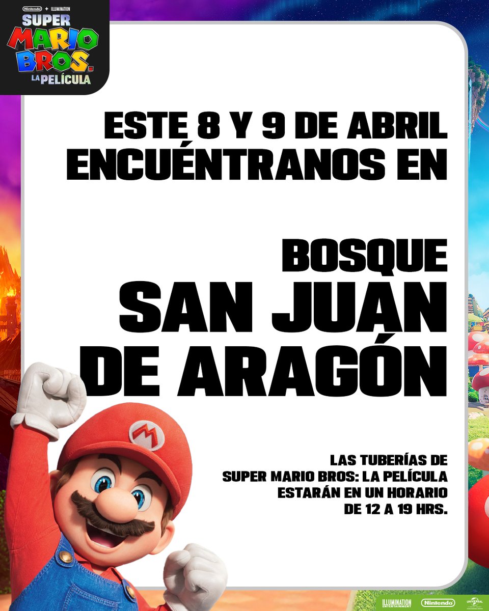 Las tuberías de #SuperMarioBrosLaPelicula regresan, deslízate al Bosque San Juan de Aragón, tómate tu foto y participa para ganar un Mistery Block.