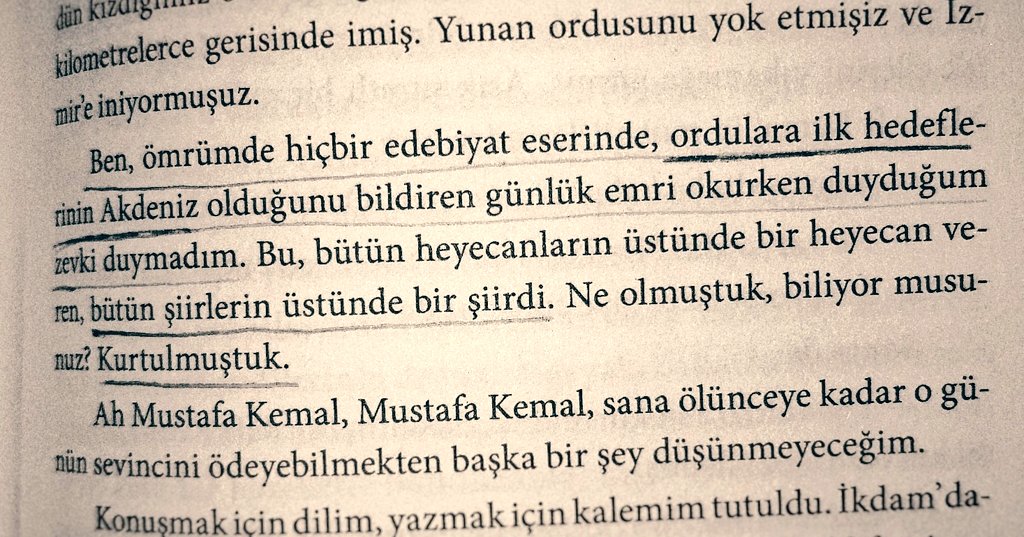 hasanaligulce's tweet photo. Ben, ömrümde hiçbir edebiyat eserinde, ordulara ilk hedeflerinin Akdeniz olduğunu bildiren günlük emri okurken duyduğum zevki duymadım.

Falih Rıfkı Atay, Çankaya https://t.co/RWcBrcwe7N