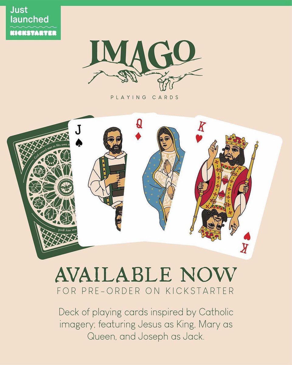 ConnectCatholic's tweet photo. Pre-order if you haven’t yet! Link in my bio. ♣️🃏♥️♠️♦️ jamesreynoldsmedia, creator of litcatholicmemes created a Kickstarter for these playing cards, go support it!
Link: https://t.co/KiqpMsOGt6 (link in bio)
#CatholicC...
Full Post: https://t.co/C67tTJ21Sb https://t.co/LAjVNemkY1