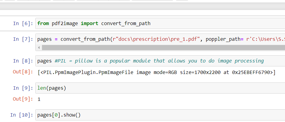 S_Dhyuthidhar04's tweet image. Day14: 5/2
. Started a new project on medical prescription
.Learned about pdf2image module in python
#Python
#Pandas
#CodeBasics
@codebasicshub