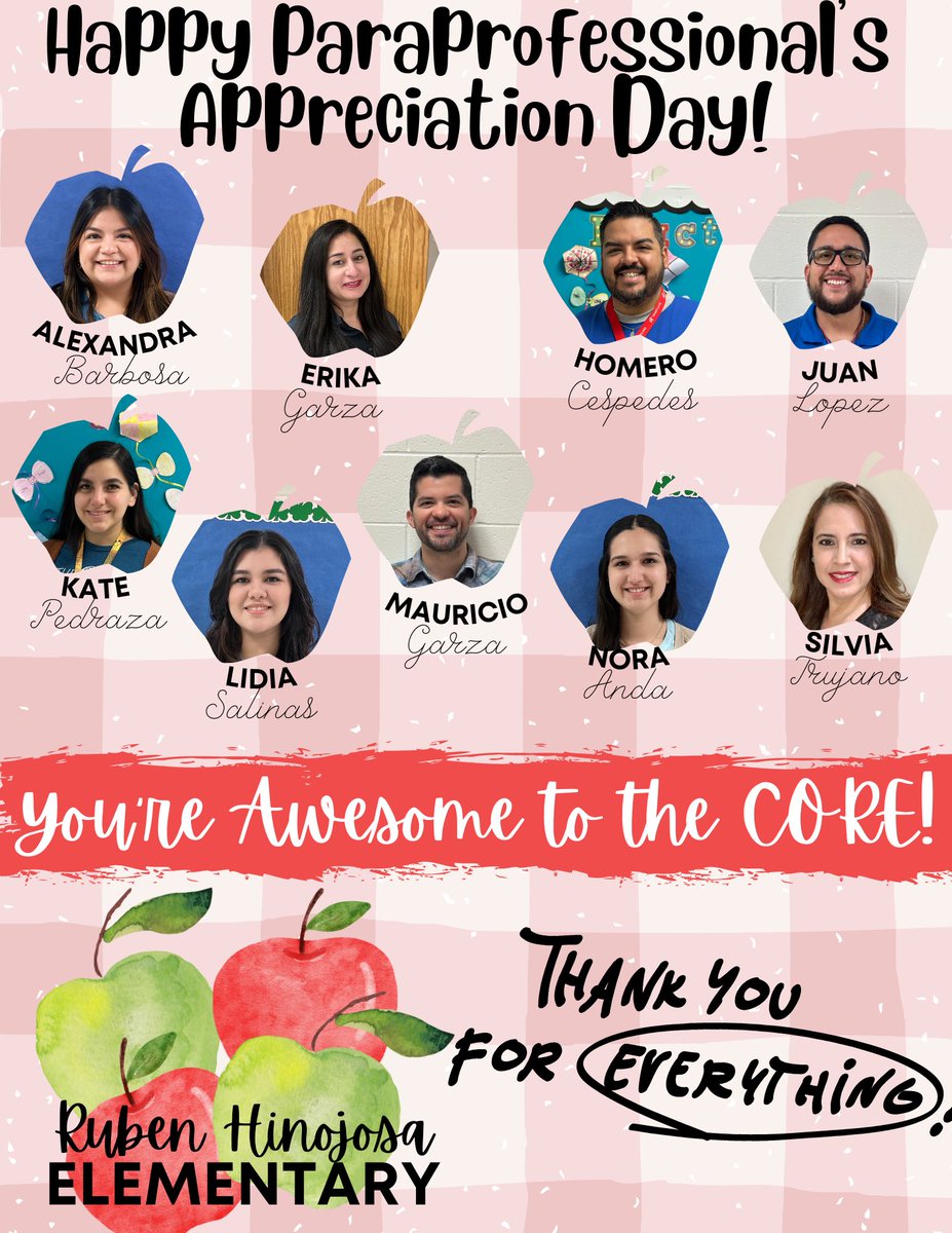RHE_SISD's tweet photo. Happy Paraprofessional’s Day to our amazing Paraprofessionals!  You go above and beyond everyday. Thank you for your daily dedication and commitment to our RHE students and staff!  #everyonematters #everyonecounts #rheistheplacetobe https://t.co/Pnnw9qMBJB