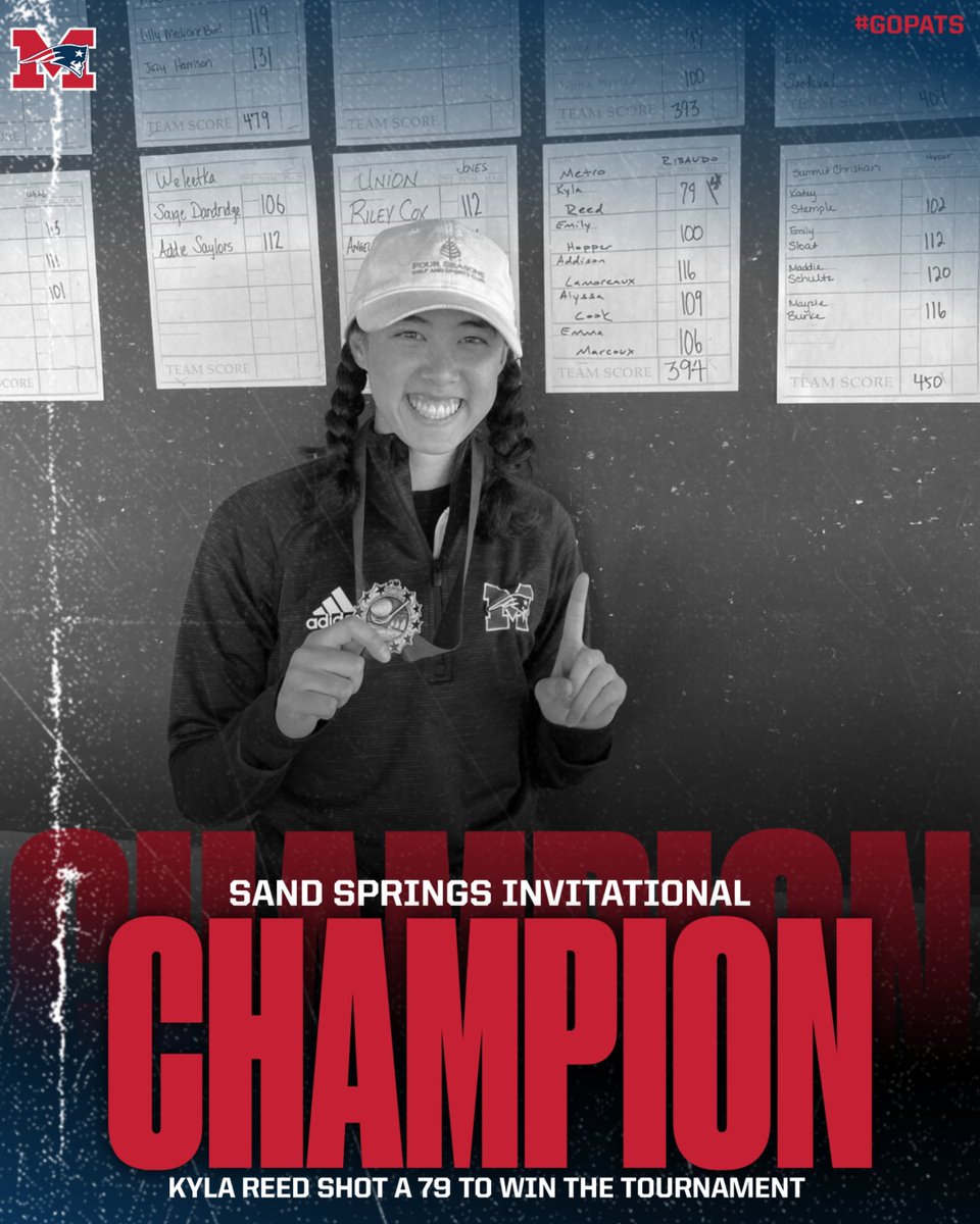 Our very own Kyla Reed took home 1st place at the Sand Springs Invitational after shooting a 79! The girls team placed 4th overall! Well done, ladies! #Gopats