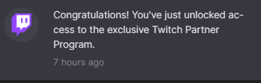zastelatv's tweet photo. -Officially Partnered on Twitch-

On a more serious note than my last tweet. 
Everyone around me knows this; I never cared about having that checkmark. I've been streaming for years and was constantly inconsistant because of life struggles. I have no feelings towards getting Partnered.
If anything I see this more as a community achievement. So all I truly have to say is not about this little icon that i just got but a thanks to everyone who support me doing what I've always loved to do even with no viewers; Stream.
