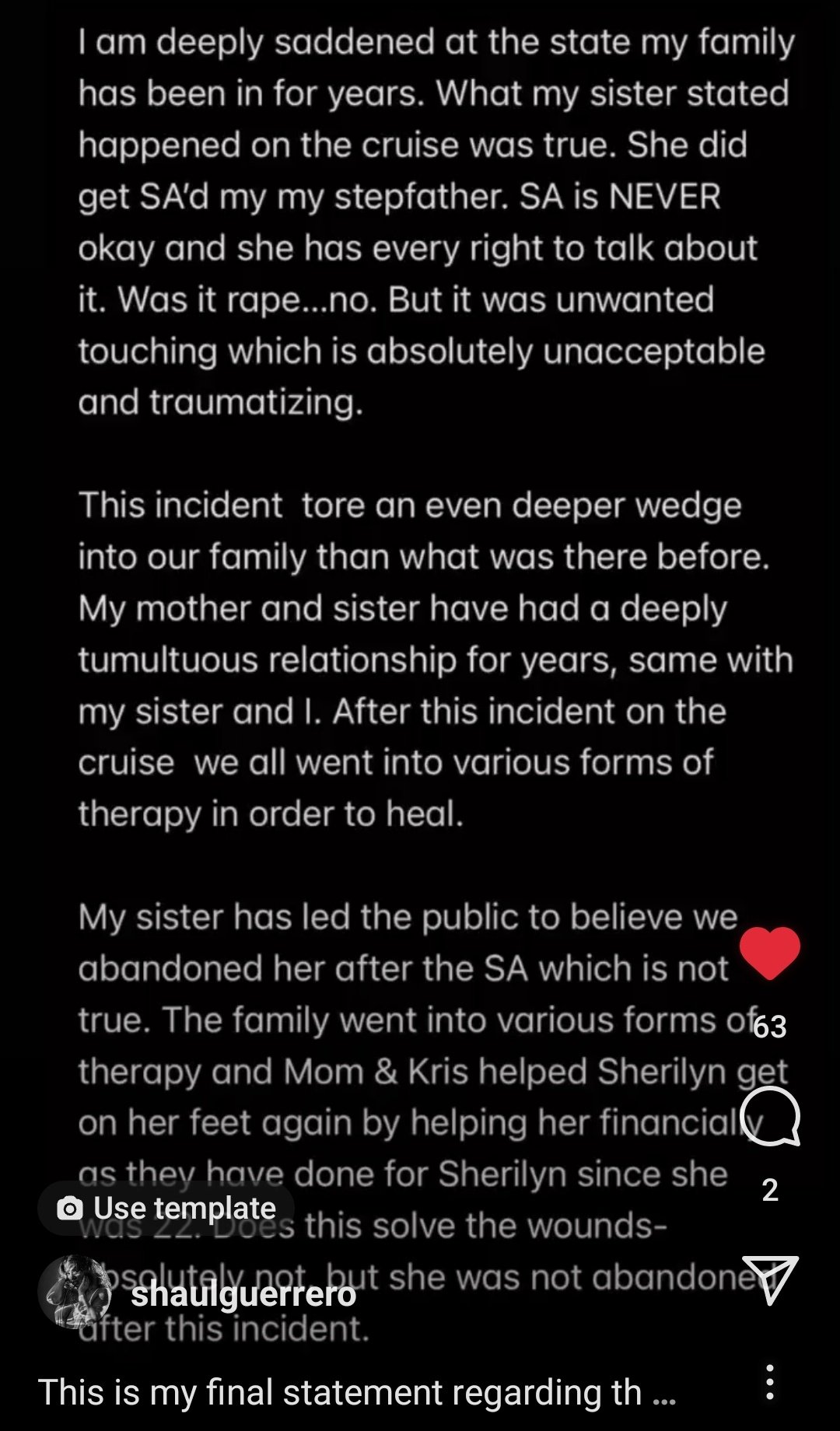 Boobs McGee on X: So Shaul Guerrero just confirmed that Sherilyn was  telling the truth about being sexually assaulted by Vickie's husband BUT  she also put the family issues back on Sherilyn