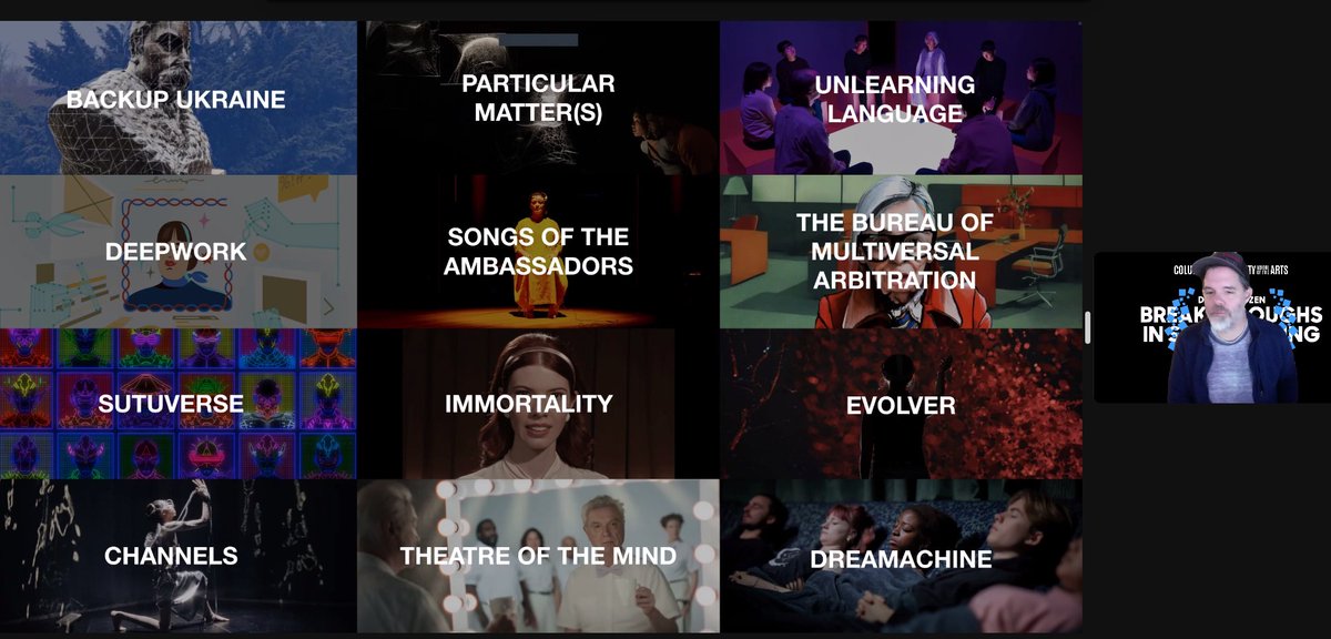 Terrific showcase of the The Digital Dozen from the Columbia Story Lab tonight. Everything from <a href="/MrshmallowLaser/">Marshmallow Laser</a> to <a href="/DBtodomundo/">David Byrne</a> made the cut. A welcome rundown of the best new media has to offer from <a href="/LanceWeiler/">lance weiler</a> &amp; co, per usual