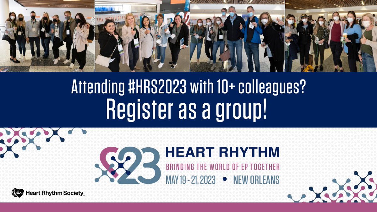 HRSonline's tweet image. Joining 10+ of your peers for #HRS2023? Register as a group for the convenience of modifying attendee names at no cost until May 1 and picking up your badges in bulk.

REGISTER AS A GROUP &amp;gt; bit.ly/3ma9ZXK
LEARN MORE &amp;gt; bit.ly/3LRDXXc

#EPeeps #GroupRegistration