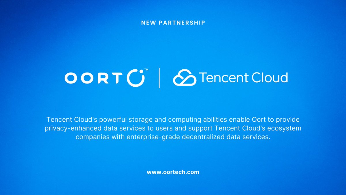 Exciting news! Oort has officially partnered with <a href="/tencentcloud/">Tencent Cloud</a> to provide privacy-enhanced data services to businesses and end users while supporting Tencent Cloud's ecosystem companies with enterprise-grade decentralized data services. More details 👉 finance.yahoo.com/news/oort-anno…
