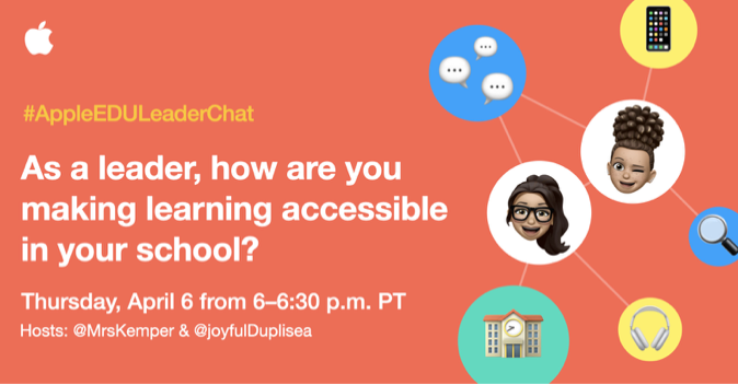 👋🏼 Welcome all &amp; thank you for joining us tonight for the #AppleEDULeaderChat! 
➡️We use the Q1 &amp; A1 format 
⬇️hashtags #AppleEDULeaderChat &amp; #AppleEDUCommunity @MrsKemper <a href="/shmaynor/">🦄 susan maynor 💡 engage the imagination 🌎</a>