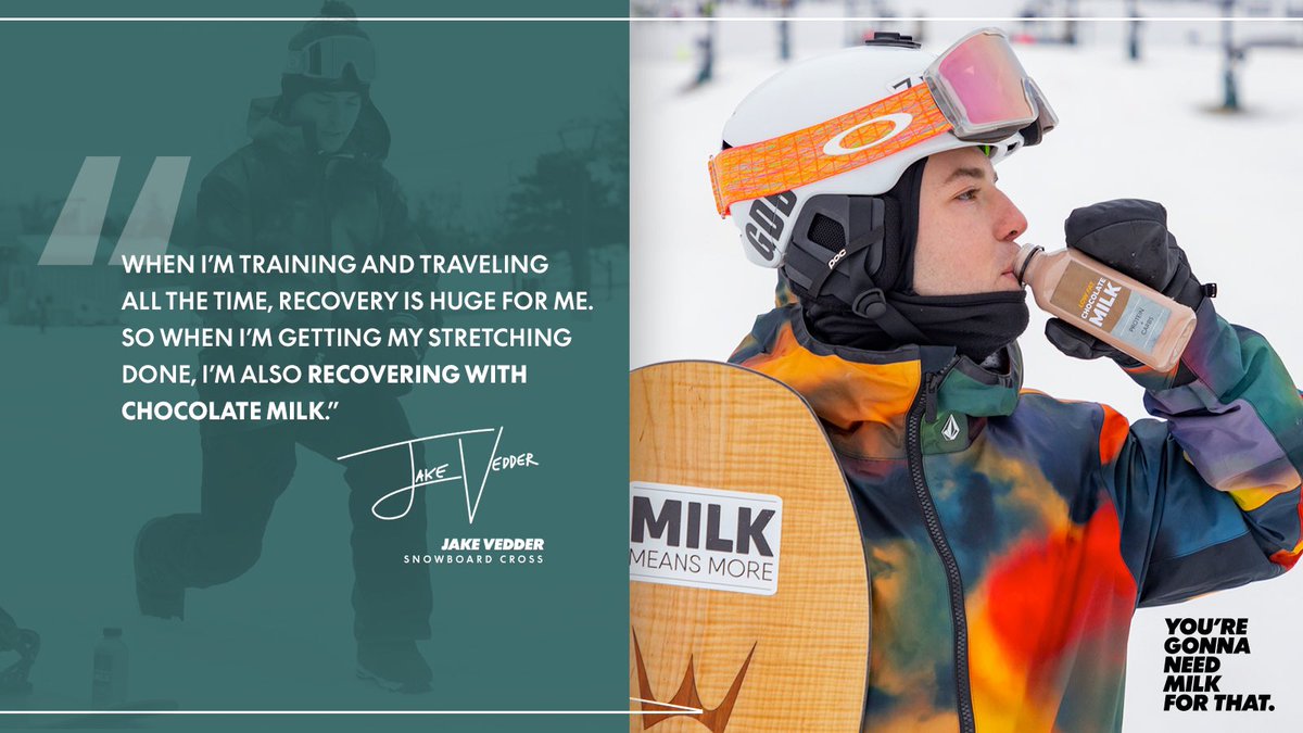 MilkMeansMore's tweet photo. With another season in the books, @jakevedder continues his journey to the 2026 Winter Games. He keeps his body fueled with protein-rich, low-fat chocolate milk every step of the way.
#milkmeansmore #gonnaneedmilk #conquerwithmilk https://t.co/2vG1hOh4sS