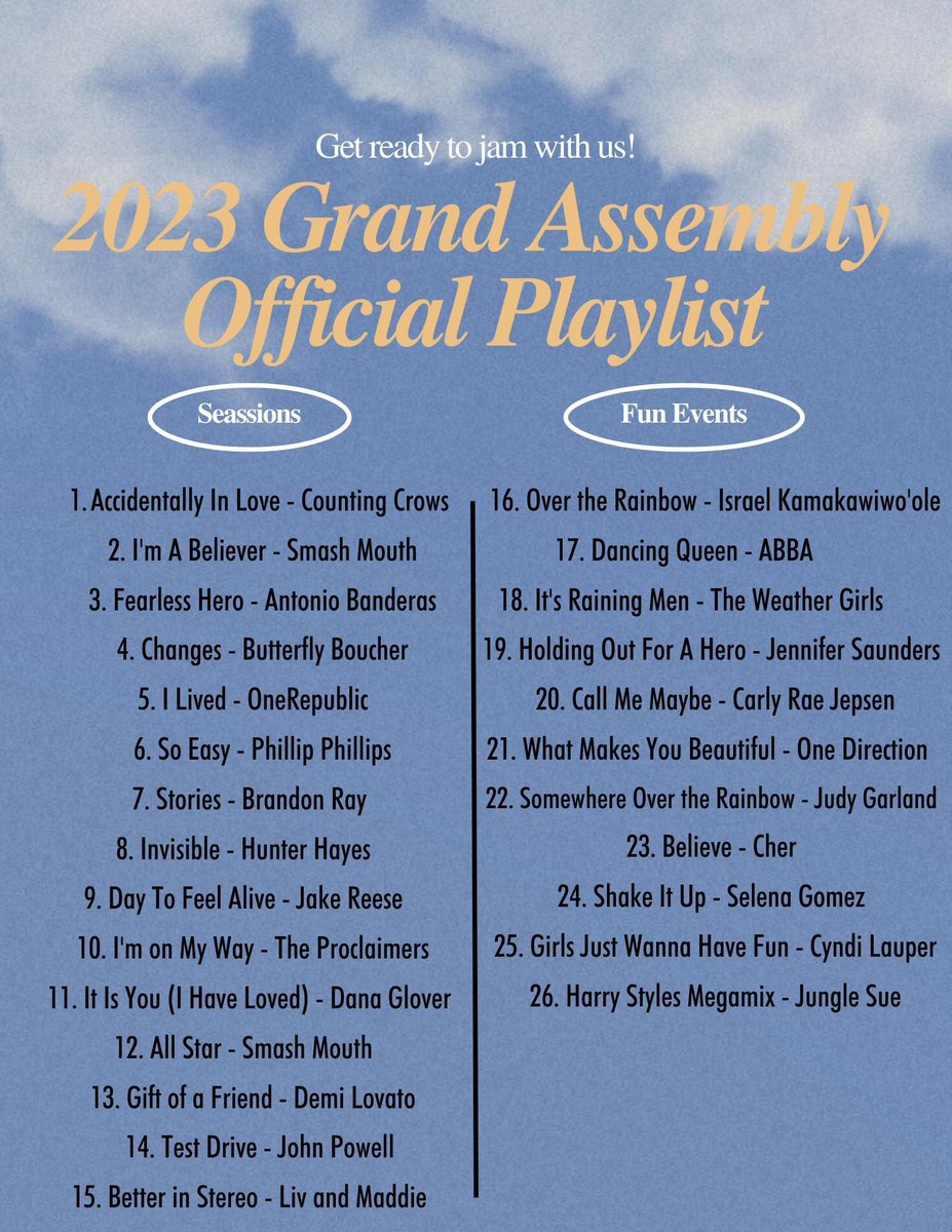 NYIORG's tweet photo. Check out our official 2023 Grand Assembly Playlist! Featuring songs from all of our Grand Sessions as well as from our evening activities and more!
https://t.co/5oVWmcvm8l
#iorg #nyrainbow #NYIORG #GoRainbow #rainbowgirls https://t.co/3CE5ZMLPAO