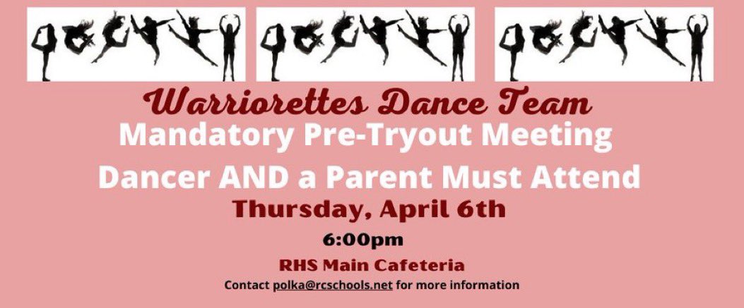 RHS Warriorettes Dance Team (@riverdale_dance) on Twitter photo Don’t forget!! Mandatory Interest Meeting tomorrow night! Hope to see you there!! <a href="/RiverdaleHighTN/">Riverdale HS</a> <a href="/wbmsboro/">Whitworth-Buchanan Middle School</a> <a href="/chmscougars/">Christiana Cougars</a> Don’t forget!! Mandatory Interest Meeting tomorrow night! Hope to see you there!! <a href="/RiverdaleHighTN/">Riverdale HS</a> <a href="/wbmsboro/">Whitworth-Buchanan Middle School</a> <a href="/chmscougars/">Christiana Cougars</a>