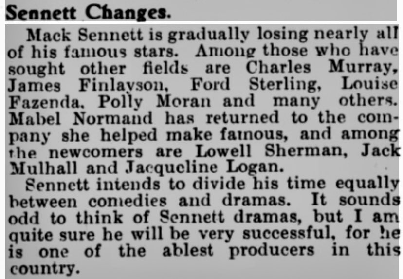 LarbertLoon's tweet photo. #MackSennett #CharlesMurray  #JamesFinlayson #FordSterling #LouiseFazenda #PollyMoran #MabelNormand #SilentComedy #SilentFilm 

Source: Kinematograph Weekly (London), no. 741, vol. 53, 7 Jul 1921, p. 39. https://t.co/fROYOqTdSS
