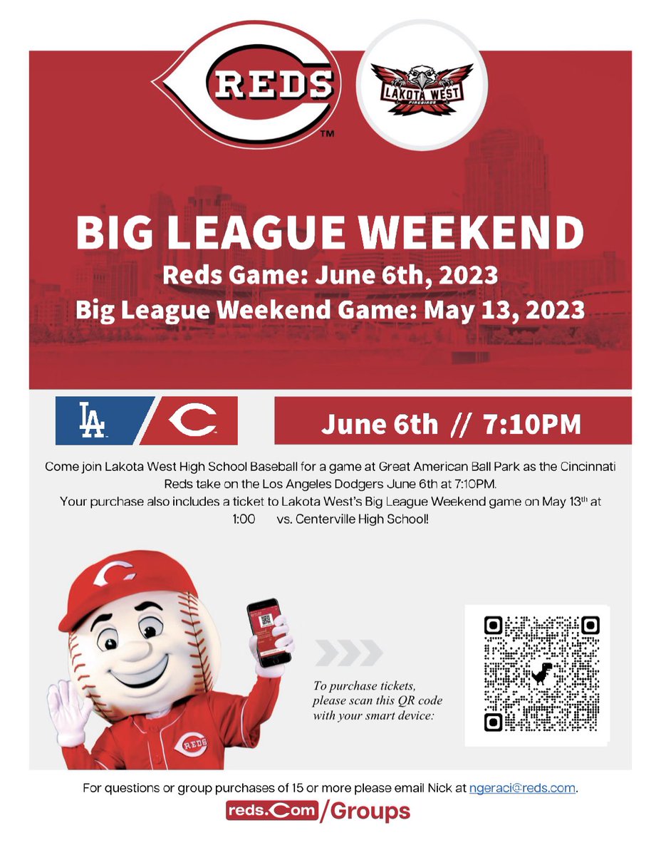 With our participation in the <a href="/redshsshowcase/">Reds HS Showcase</a> this year, we are playing at GABP!  Please help us reach our goal and purchase tickets to the game below! 

🎟️ info 👇