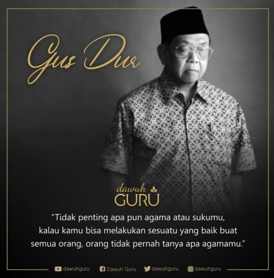 dwip2202's tweet photo. 'Tidak Penting apapun agama atau sukumu, Kalau kamu bisa melakukan sesuatu yang baik buat semua orang, orang tidak pernah tanya apa agamamu" Gus Dur.

#ToleransiAgama https://t.co/qo7xx79kC5