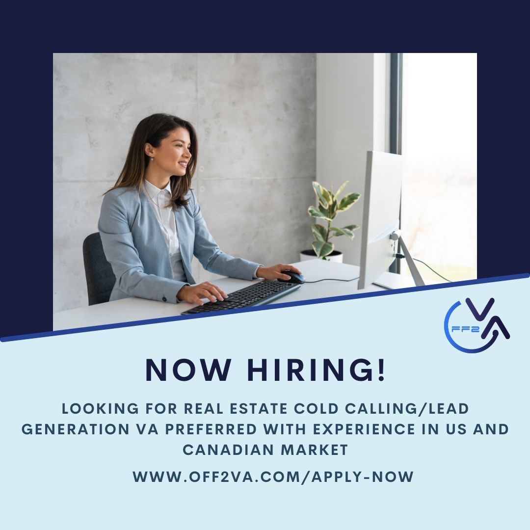 off2va_'s tweet image. WE ARE HIRING NOW! Looking for Real Estate Cold Calling/Lead Generation VA preferred with experience in US and Canadian Market!