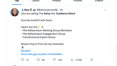 RonniSalt's tweet photo. In the past 24 hours it's been mainly progressives using that #TheVoice slogan that has "Canberra" in front of it

You are helping it live

This is *exactly* what the Liberal people who thought of it wanted

Your outrage is doing their work for them

Don't use it

Don't feed it https://t.co/O7Oa4u8sZb