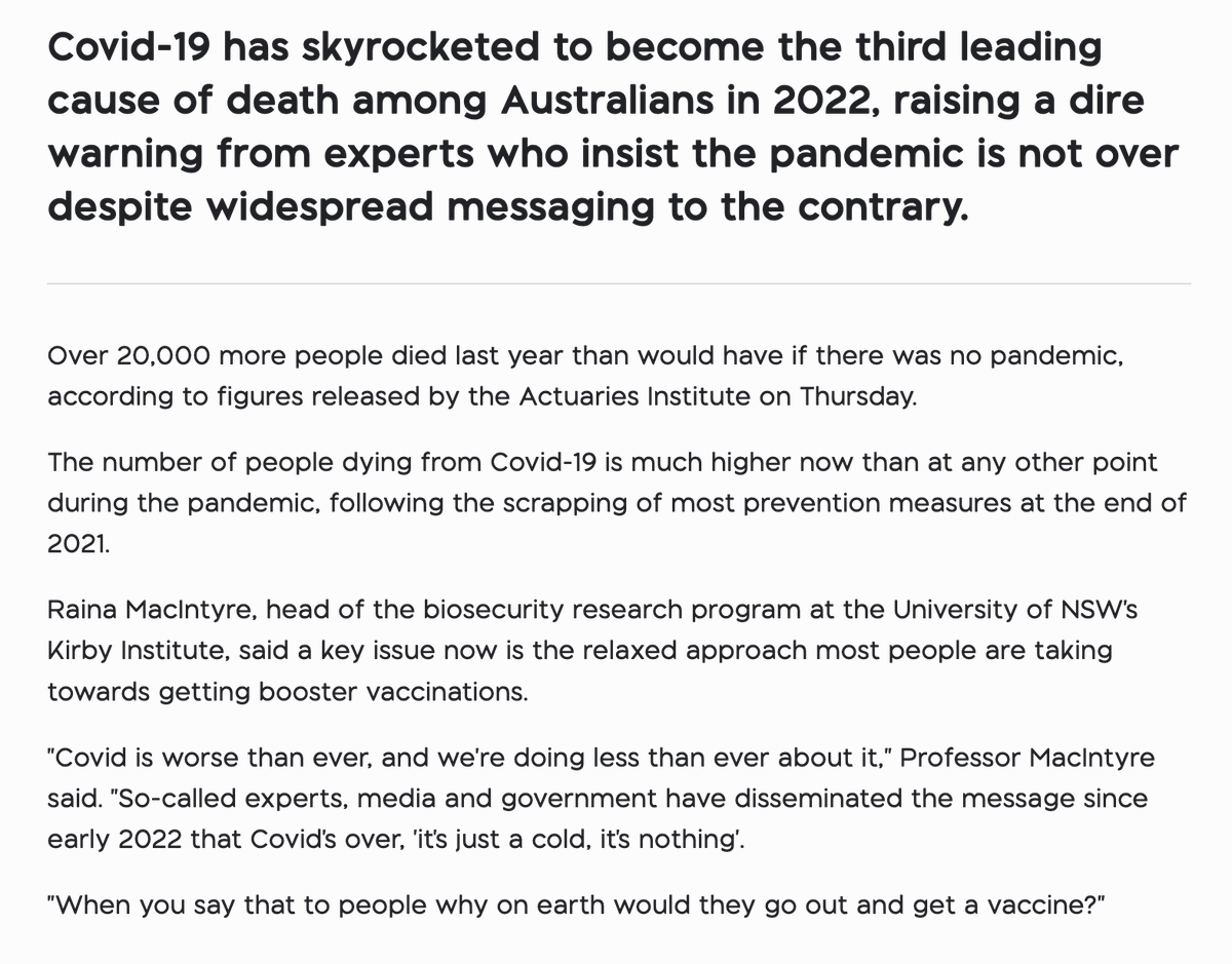 YouAreLobbyLud's tweet photo. Yeah, so COVID-19 is the third leading cause of death in Australia for 2022, it kills over 10% of hospital patients who acquire it while in hospital, it is a massive cause of long-term morbidity.

But we don't talk about it anymore. Cool, cool. Not insane at all. https://t.co/rhfeH2wNWY