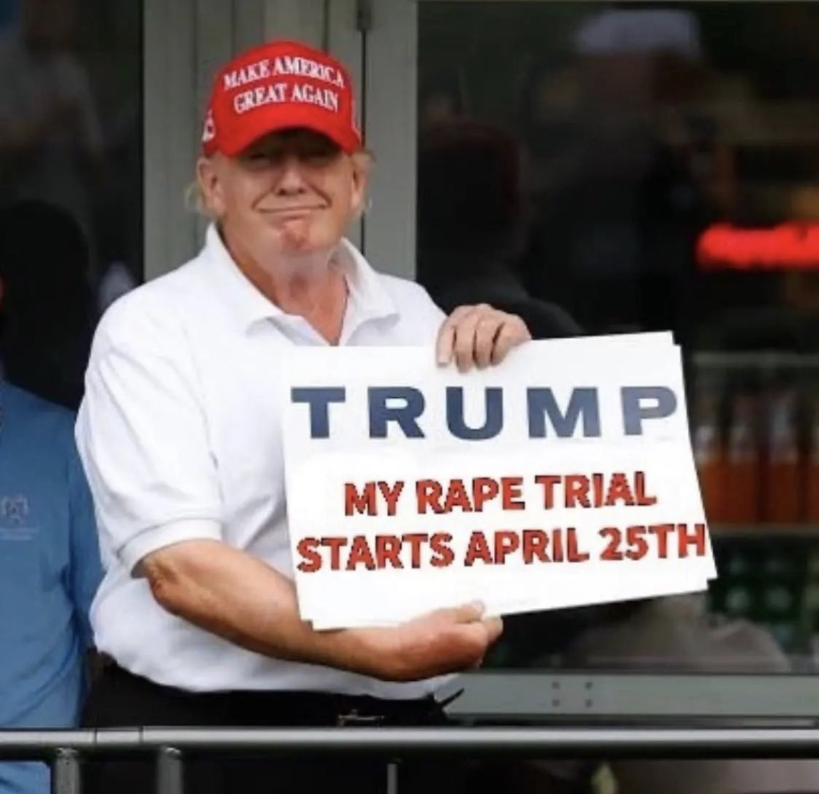mommamia1217's tweet photo. The RAPE TRIAL of the leading Republican Presidential candidate starts in 3 weeks. https://t.co/v1TqyI0RuA