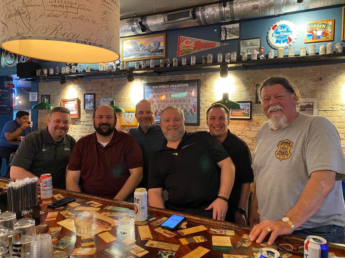 OhioConsistory's tweet photo. Officers of @OhioConsistory at @inbetweencinci enjoying a pint and a meal before 32° rehearsal. @ScottishRiteNMJ @GrandLodgeOhio https://t.co/Uv605KijSn