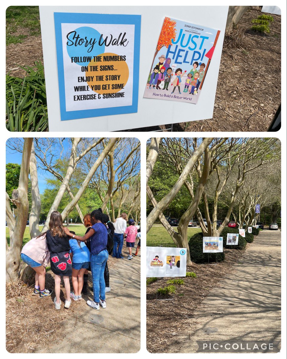 Our <a href="/AlantonAstros/">Charlene Garran</a> celebrating Reading &amp; Library Month with an outdoor #StoryWalk. <a href="/vblms/">Maha Elmachichi</a> #vblms <a href="/TechTeachVB/">Sheila Teri</a>
