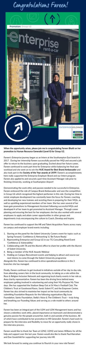 #PromotionAnnouncement 📣 
'When one chapter closes, another opens' 📖 
So thrilled to embark on a new career path with Enterprise! 🙌🏽